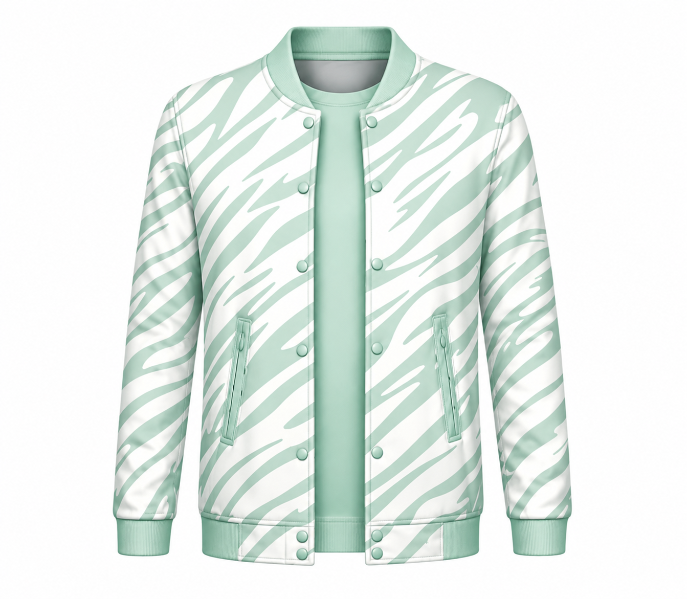 sublimated mint zebra bomber jacket sublimated mint zebra bomber jacket